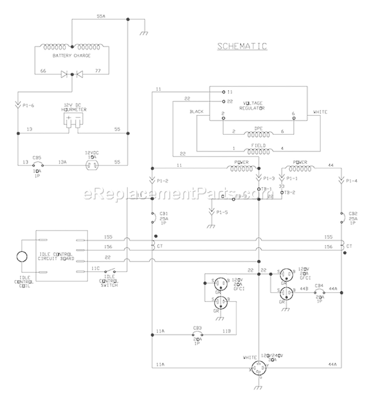 Page E Diagram and Parts List for 1935-1  Briggs and Stratton Generator